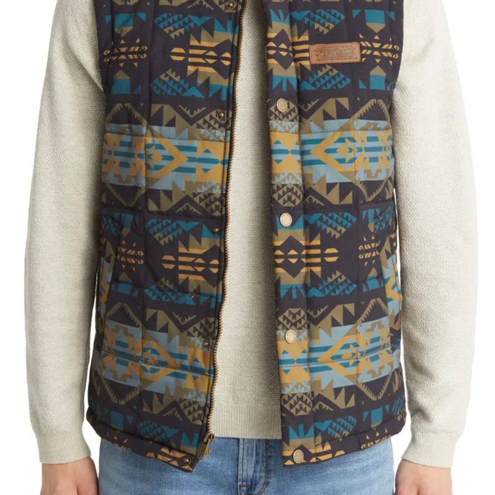 Pendleton Men's Geometric Pattern Vest - Black, Blue, Brown